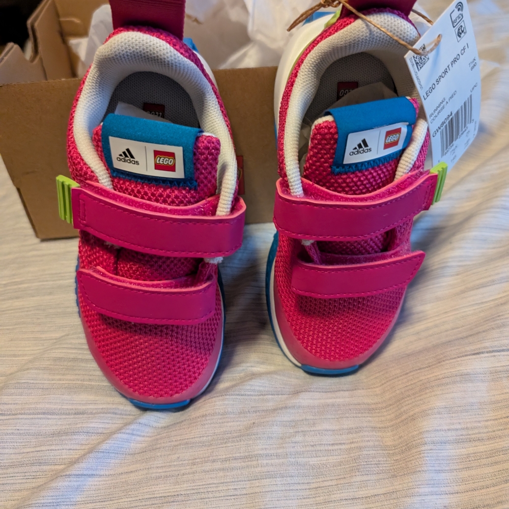 NWT Lego Adidas Kids Pink Sneakers